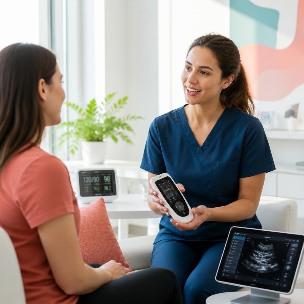 Practitioner in a supportive consultation with a patient