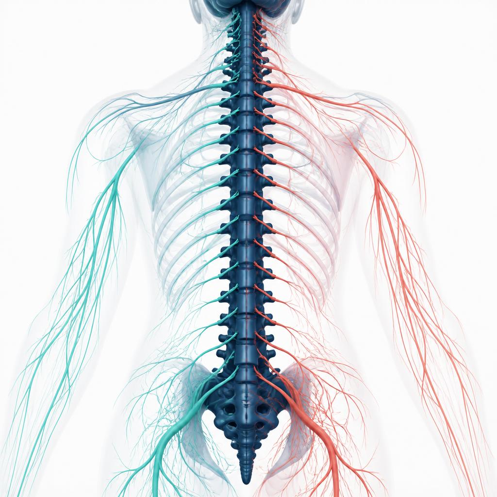 Medical illustration of the human spine